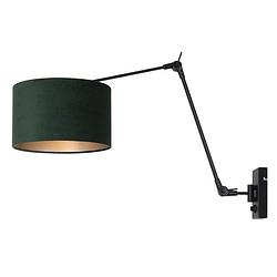 Foto van Steinhauer wandlamp prestige chic 8121 zwart kap groen velours