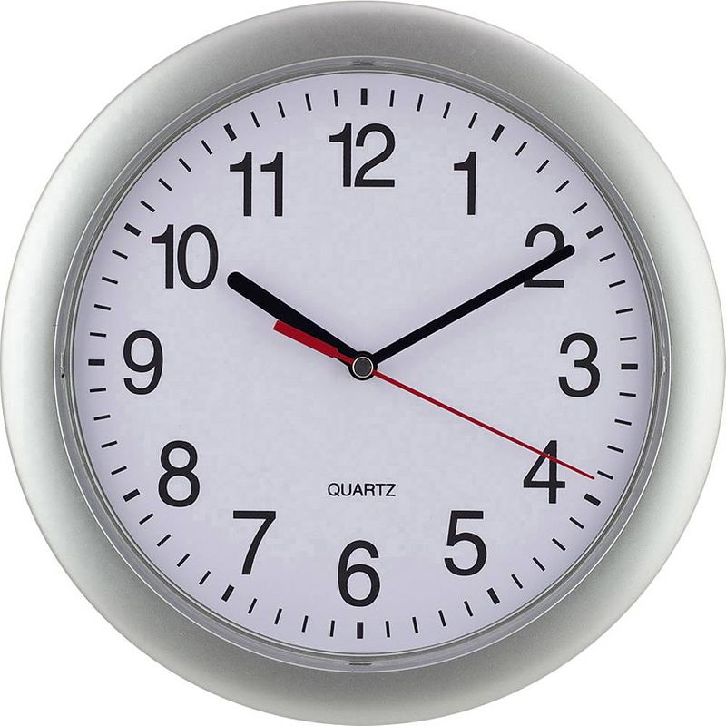 Foto van Eurotime 22222 wandklok quartz 25 cm zilver