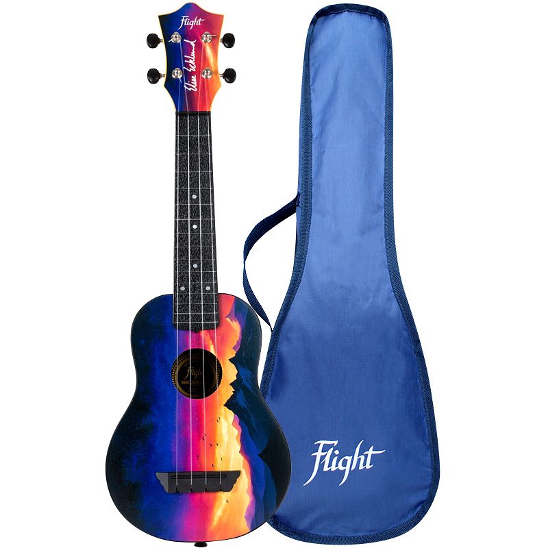 Foto van Flight travel series tus-ee sunset elise ecklund signature sopraan ukelele met gigbag