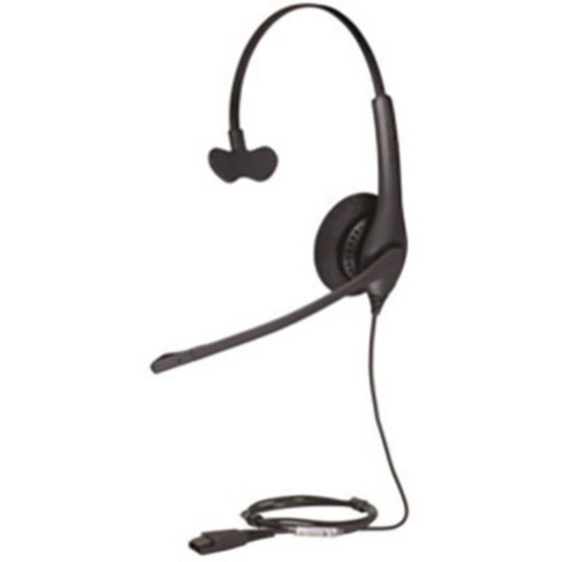 Foto van Jabra biz 1500 on ear headset kabel telefoon mono zwart ruisonderdrukking (microfoon), noise cancelling