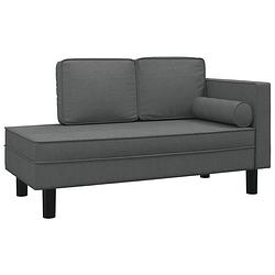 Foto van Vidaxl chaise longue met kussens en bolster stof donkergrijs