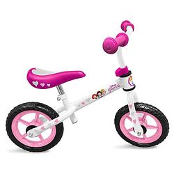 Foto van Disney loopfiets met 2 wielen princess loopfiets 12 inch meisjes wit/roze