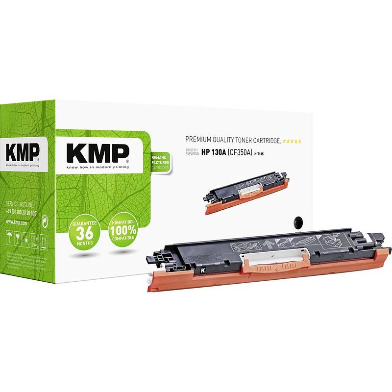 Foto van Kmp h-t185 tonercassette vervangt hp 130a, cf350a zwart 1300 bladzijden compatibel toner