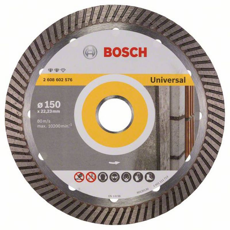 Foto van Bosch accessories 2608602576 bosch diamanten doorslijpschijf diameter 150 mm binnendiameter 22.23 mm 1 stuk(s)