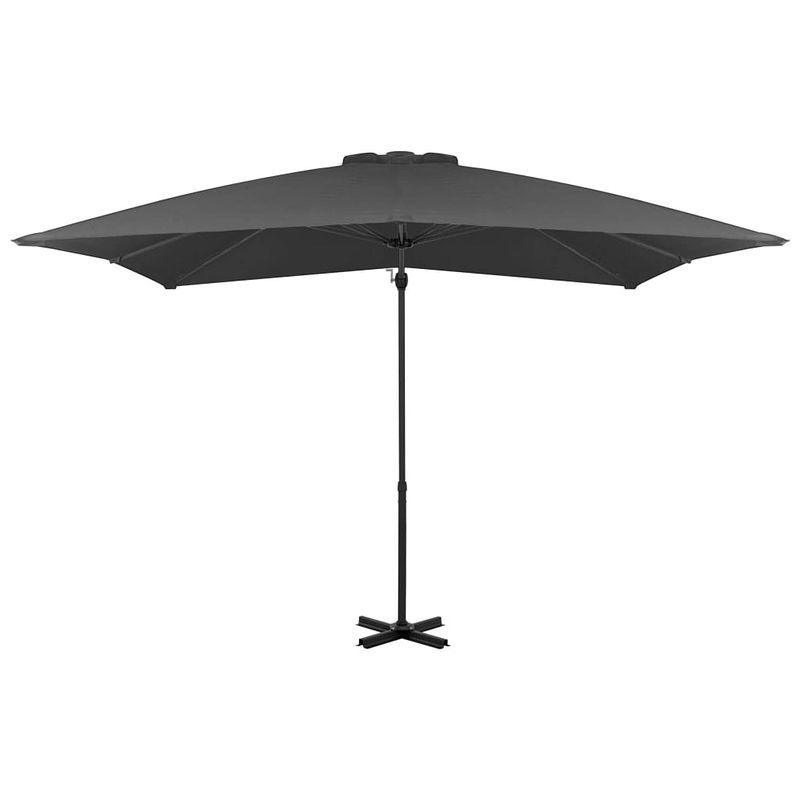 Foto van The living store hangende parasol - elegant - uv-beschermend - gemakkelijk schoon te maken - stevige kruisvoet -