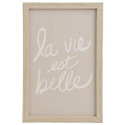 Foto van Poster la vie est belle - mdf/glas - 30x20 cm - leen bakker