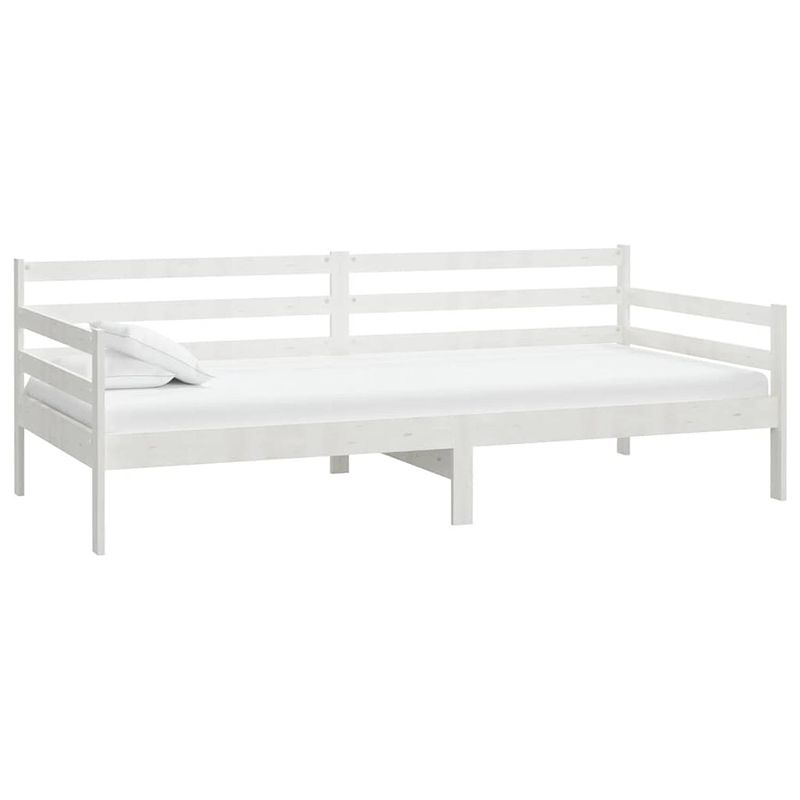 Foto van The living store logeerbed grenenhout wit - 204x98x70 cm - gelat design