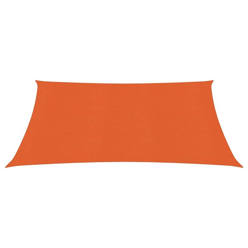 Foto van The living store schaduwdoek - oranje hdpe - 3.6 x 3.6 m - uv-bestendig