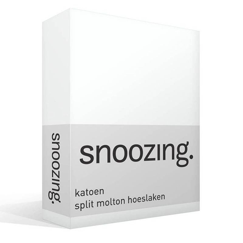 Foto van Snoozing - katoen - split - molton - hoeslaken - 160x200 cm - wit