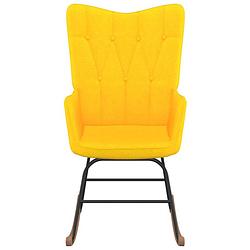 Foto van The living store schommelfauteuil stoel - 61 x 78 x 98 cm - mosterdgeel