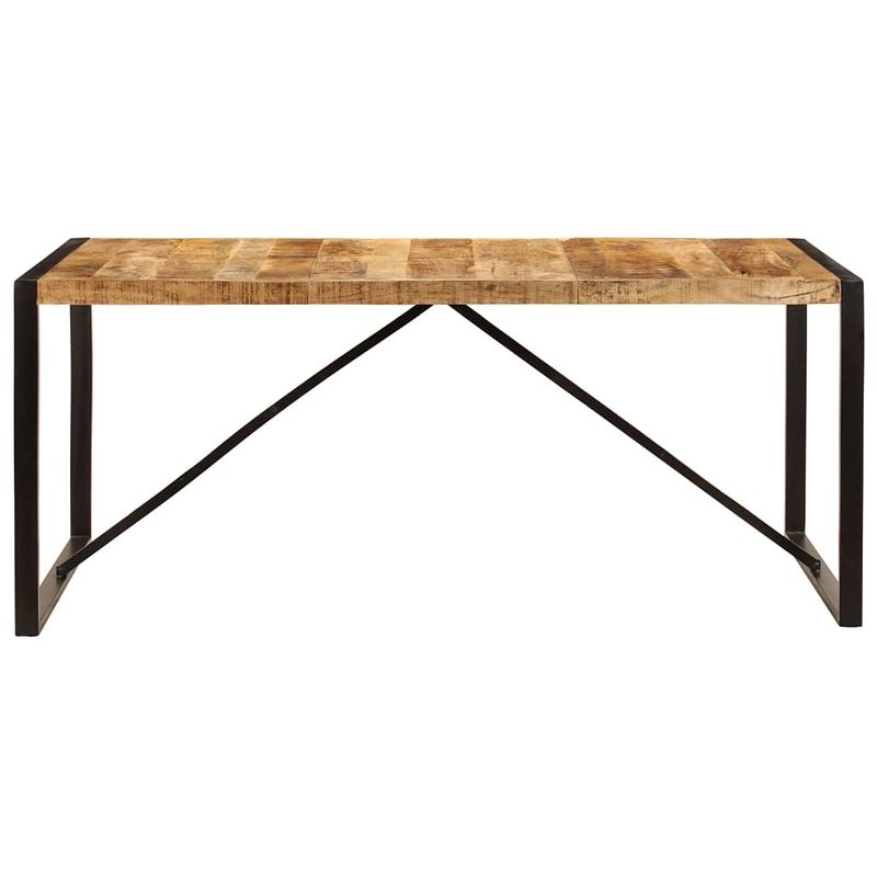 Foto van The living store eetkamertafel industriële stijl - 180 x 90 x 75 cm - massief mangohout