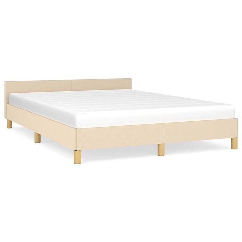 Foto van The living store bedframe premium - bedframes - 203 x 143 x 50 cm - crème