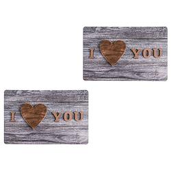 Foto van 4x rechthoekige onderzetters/placemats voor borden i love you print 29 x 44 cm - placemats