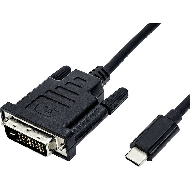 Foto van Roline 11.04.5830 adapter [1x usb-c stekker - 1x dvi-stekker 24+1-polig] zwart 1.00 m