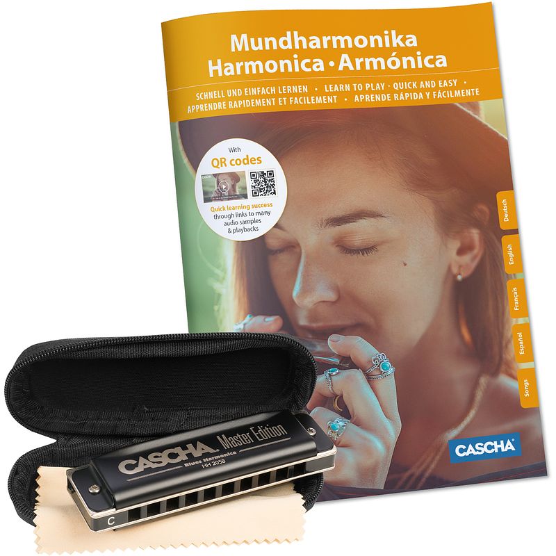 Foto van Cascha hh 1630 de master edition blues mondharmonica set + leerboek