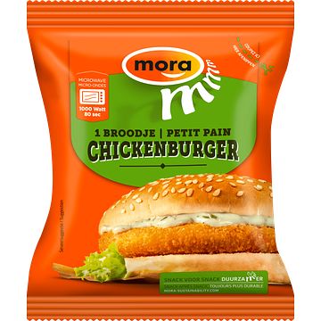 Foto van Mora 1 broodje chickenburger 130g bij jumbo