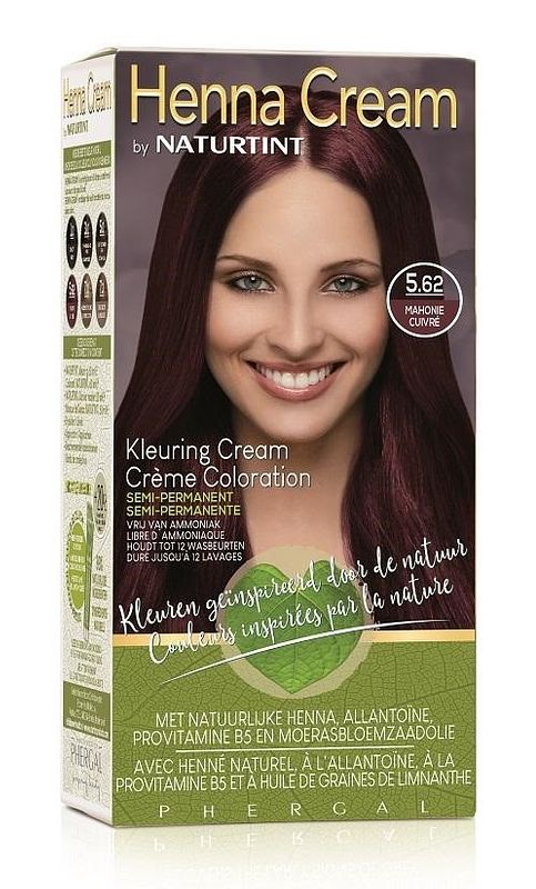 Foto van Naturtint henna cream 5.62 mahonie semi-permanente kleuring