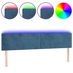 Foto van The living store hoofdeinde led-hoofdbord - donkerblauw - 180 x 5 x 78/88 cm - fluevel - verstelbaar - comfortabele