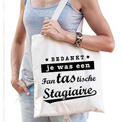 Foto van Katoenen cadeau tas/shopper fantastische stagiaire naturel dames - feest boodschappentassen