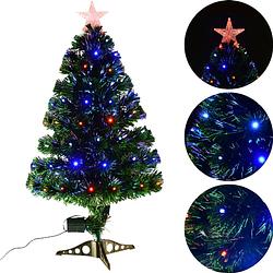 Foto van Kunstkerstboom met glasvezel verlichting en decoratie - kerstboom - kerst - led - 90 cm