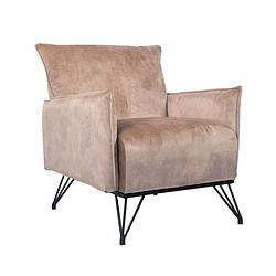 Foto van Bronx71 velvet fauteuil mika taupe.