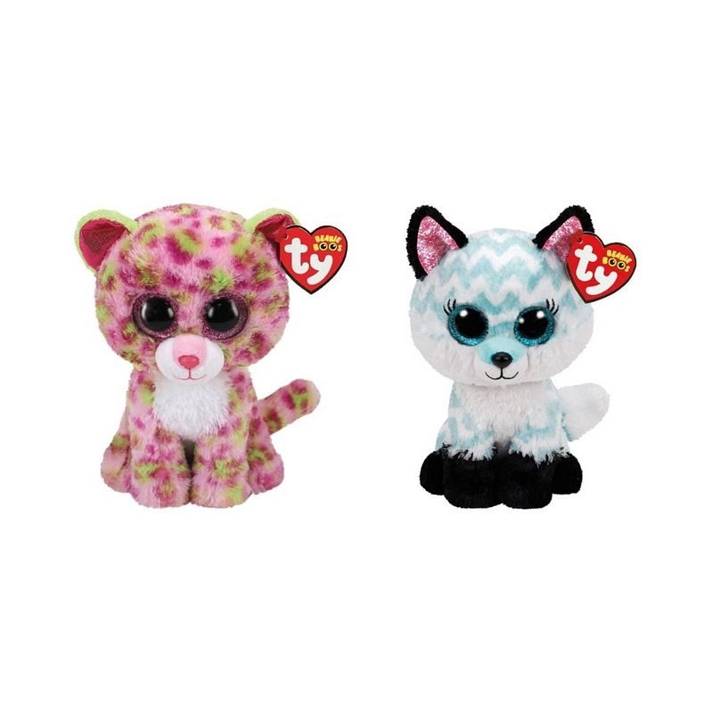 Foto van Ty - knuffel - beanie boo'ss - lainey leopard & atlas fox