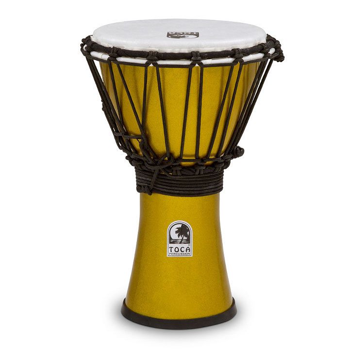 Foto van Toca tfcdj-7my freestyle colorsound djembe 7 inch metallic geel