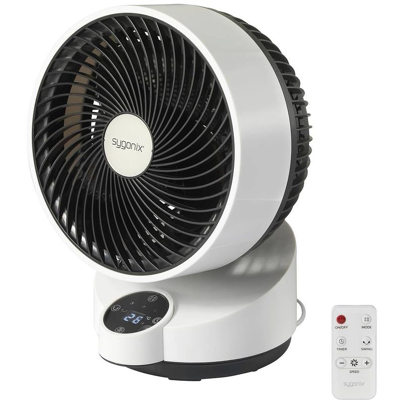 Foto van Sygonix tafelventilator 50 w (ø x h) 250 mm x 318 mm wit