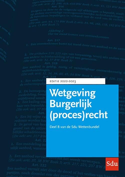 Foto van Sdu wettenbundel burgerlijk (proces)recht 2022-2023 - b.a. schuijling - paperback (9789012408189)