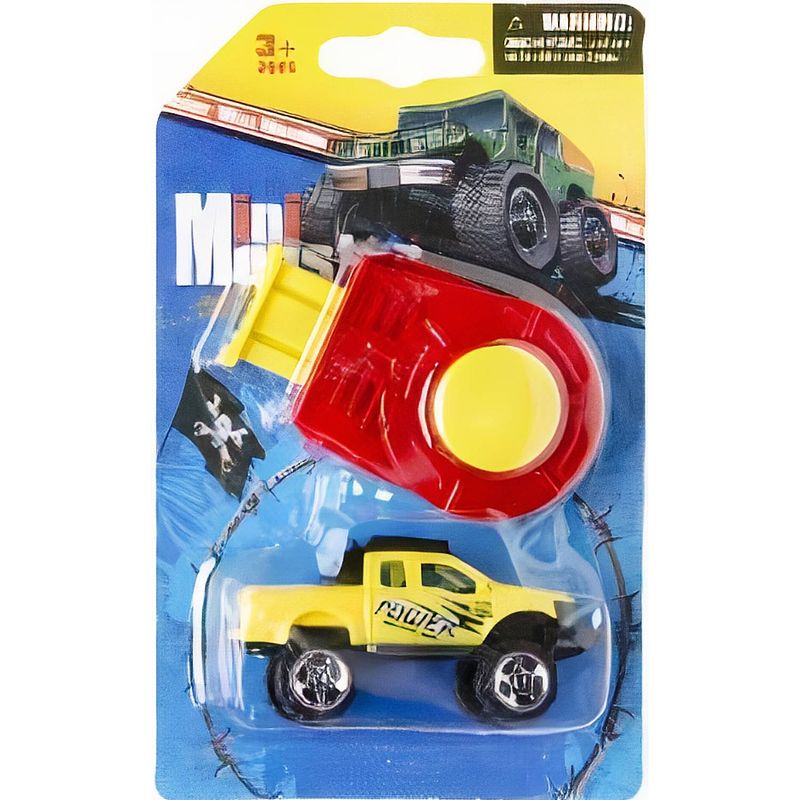 Foto van Lg-imports monstertruck mini monster jongens 8 cm geel 2-delig