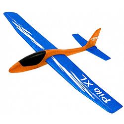 Foto van Jamara werpvliegtuig pilo xl junior 68 cm schuim oranje/blauw