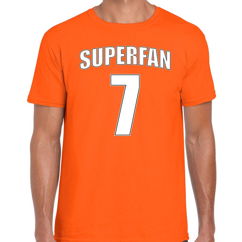 Foto van Oranje shirt / kleding superfan nummer 7 voor ek/ wk voor heren 2xl - feestshirts