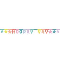 Foto van Folat letterslinger hooray yay 1,6 meter papier regenboog