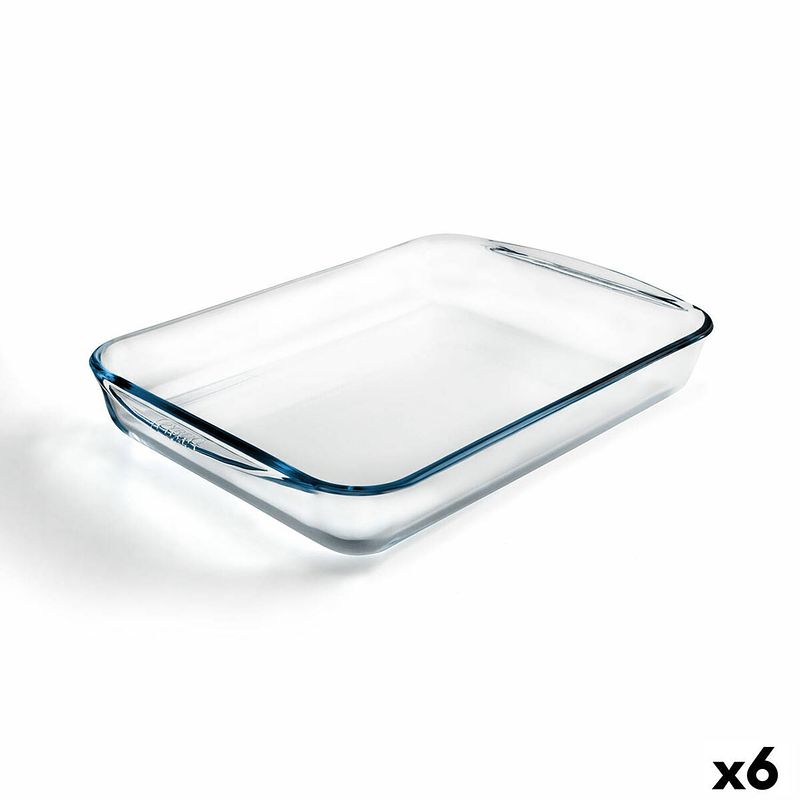 Foto van Ovenschaal pyrex classic rechthoekig transparant glas 40 x 27 x 6 cm (6 stuks)