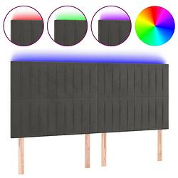 Foto van Infiori hoofdbord led 160x5x118/128 cm fluweel donkergrijs