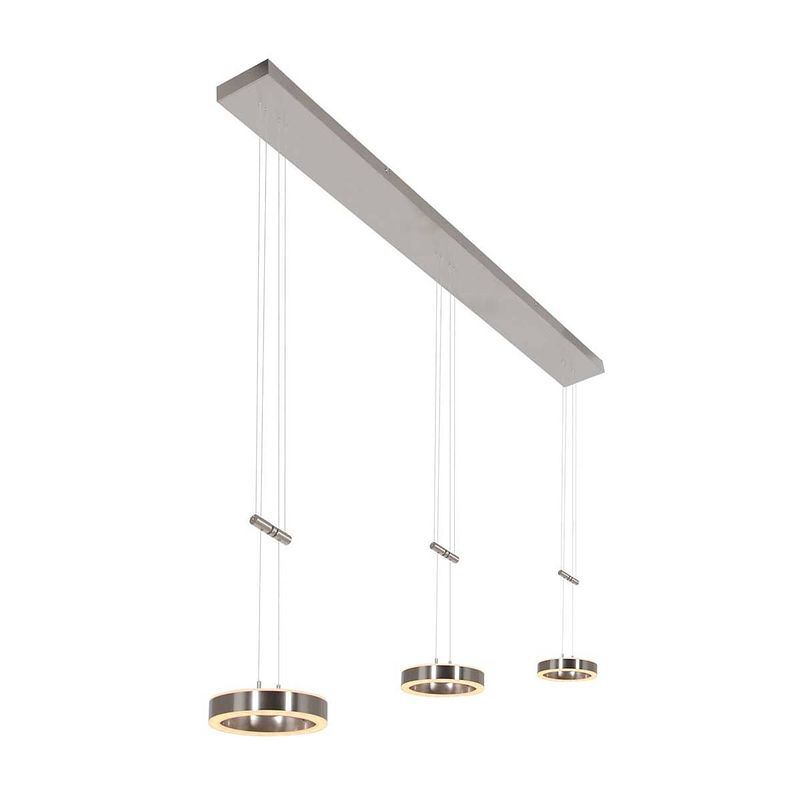 Foto van Steinhauer hanglamp piola 3 lichts l 120 cm mat chroom