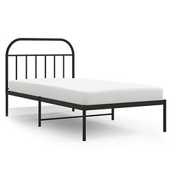 Foto van The living store bedframe klassiek - en tijdloos design - robuust metalen constructie - metalen latten en poten - extra