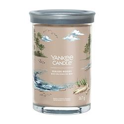 Foto van Yankee candle geurkaars large tumbler - met 2 lonten - seaside woods - 15 cm / ø 10 cm