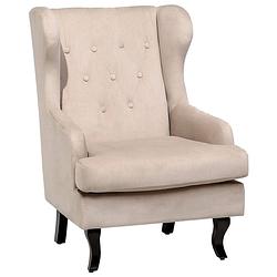 Foto van Beliani alta - fauteuil-beige-fluweel