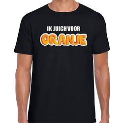 Foto van Zwart fan shirt / kleding holland ik juich voor oranje ek/ wk voor heren m - feestshirts