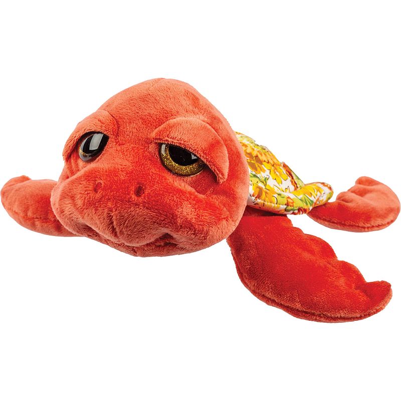 Foto van Suki gifts pluche zeeschildpad jules knuffeldier - cute eyes - rood - 24 cm - knuffel zeedieren