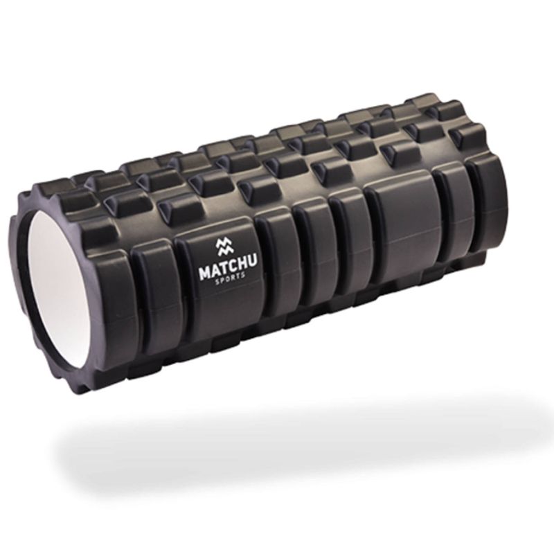 Foto van Matchu sports foam roller zwart - zwart - 33cm - ø 14cm