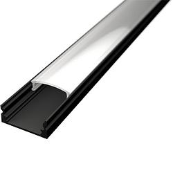 Foto van Led strip profiel - delectro profi - zwart aluminium - 1 meter - 17.1x8mm - opbouw