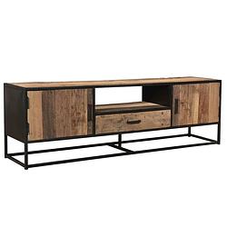 Foto van Livingfurn - tv meubel dakota 180 cm - riverwood / gecoat staal