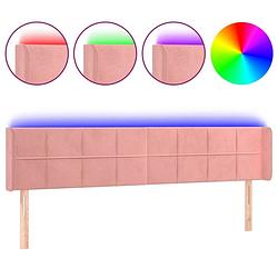 Foto van The living store hoofdbord dromus - bedframe - roze - 183x16x78/88 cm - verstelbaar+led