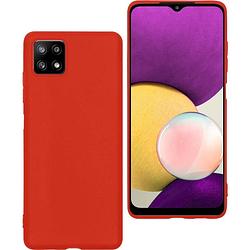 Foto van Basey samsung galaxy a22 4g hoesje siliconen back cover case - samsung a22 4g hoes silicone case hoesje - rood