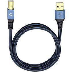 Foto van Oehlbach usb plus b usb 2.0 [1x usb-a 2.0 stekker - 1x usb-b 2.0 stekker] 10.00 m blauw vergulde steekcontacten