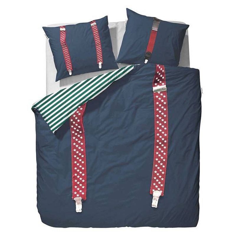 Foto van Covers & co dekbedovertrek thom - navy - lits-jumeaux 240x200/220 cm