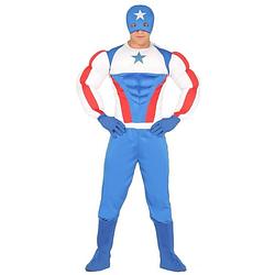 Foto van Superheld kapitein amerika kostuum voor heren m (48-50) - carnavalskostuums