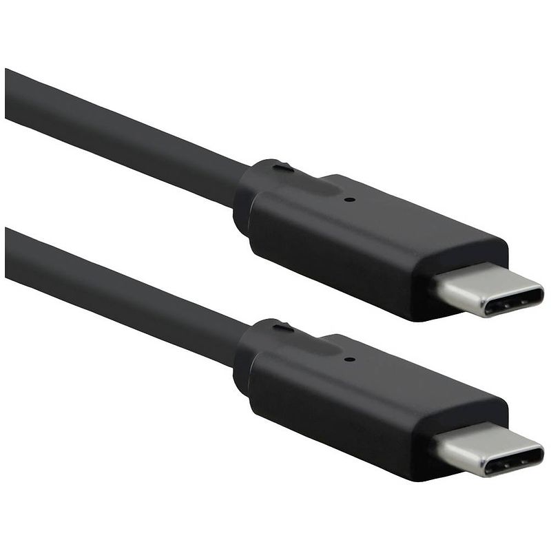 Foto van Roline usb-kabel usb 3.2 gen2x2 usb-c stekker, usb-c stekker 0.50 m zwart afgeschermd 11.02.9070